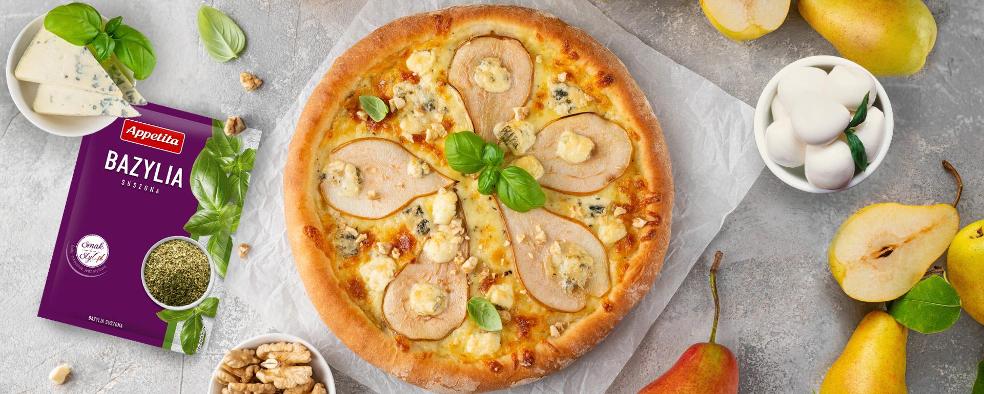 Pizza z gorgonzolą i gruszką