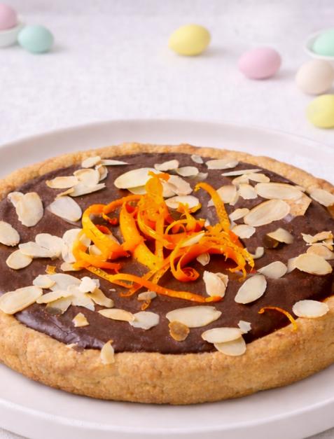 Mazurek czekoladowy z pomarańczą i migdałami