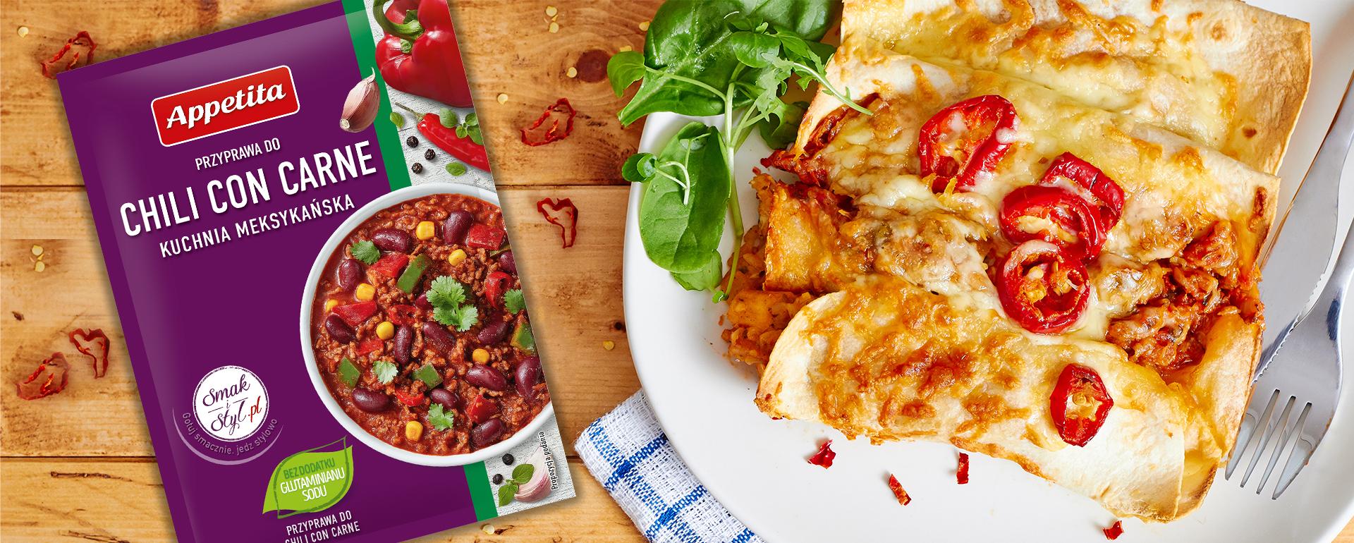 Enchiladas, czyli zapiekane tortille z wołowiną