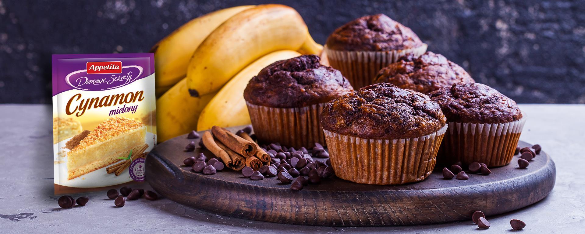 Muffiny bananowe z czekoladą