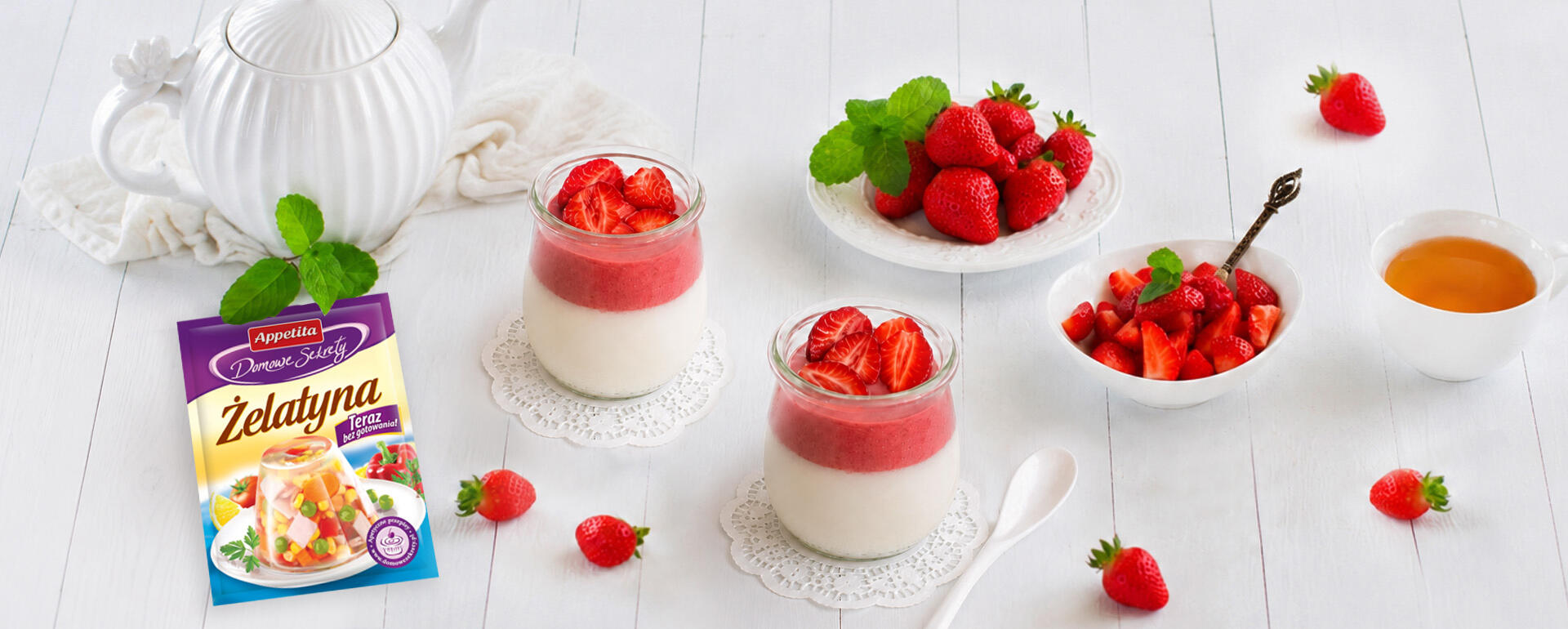 Panna cotta z truskawkami -FIT