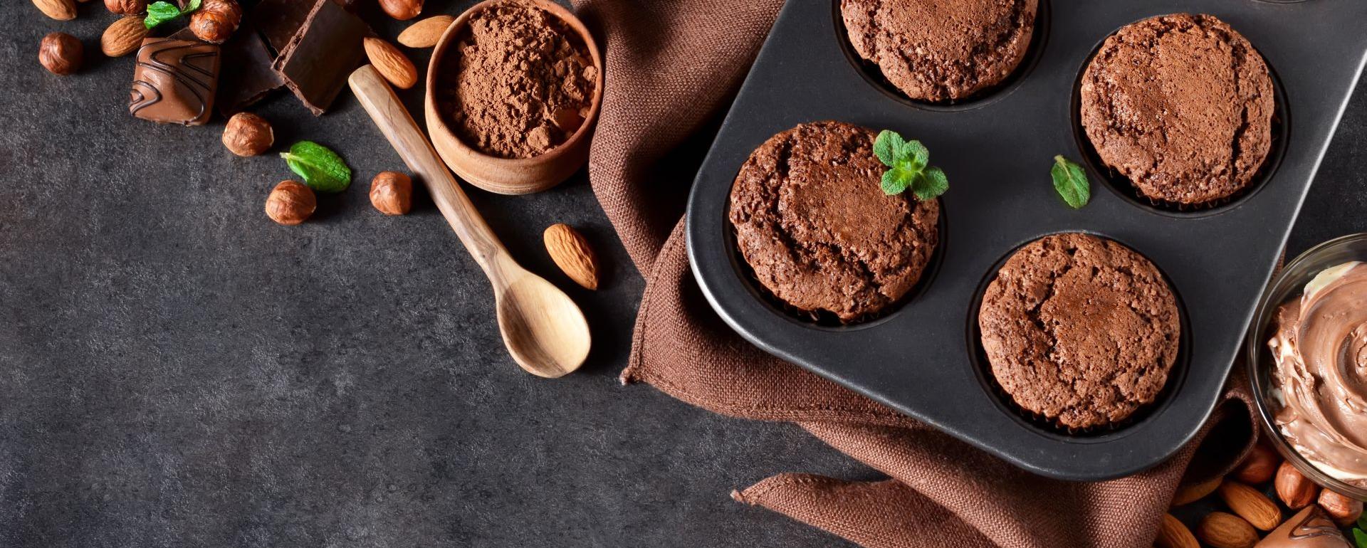 Muffinki brownies z migdałami