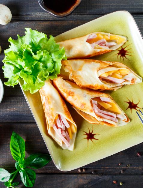 Tortille naleśnikowe z szynką i serem